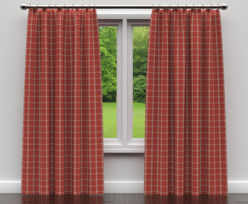 Charlotte - D136 - Brick Windowpane - Fabric by the Yard - D136 - D136_Drapery