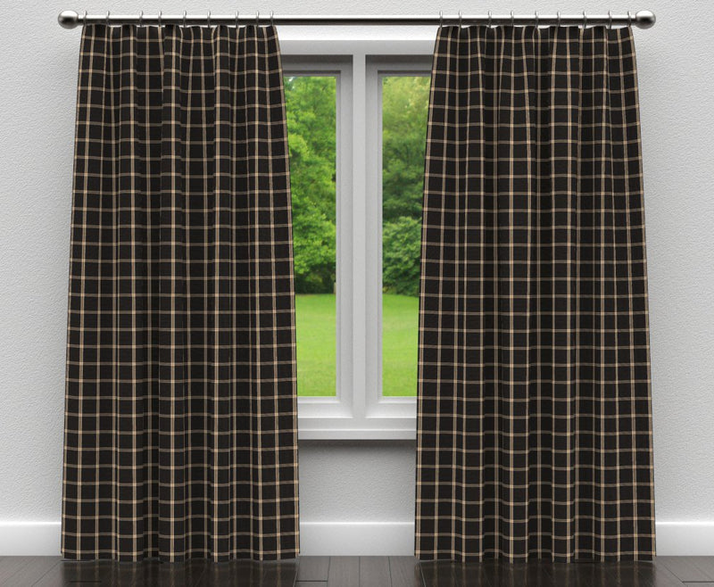 Charlotte - D138 - Onyx Windowpane - Fabric by the Yard - D138 - D138_Drapery