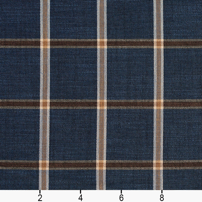 Charlotte - D141 - Indigo Windowpane - Fabric by the Yard - D141 - D141_Ruler