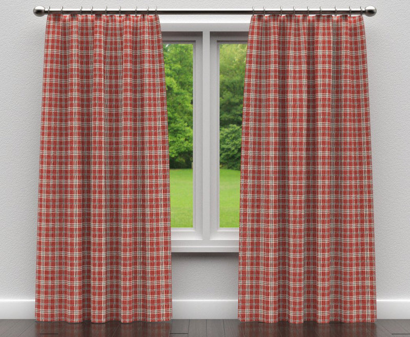 Charlotte - D150 - Brick Tartan - Fabric by the Yard - D150 - D150_Drapery