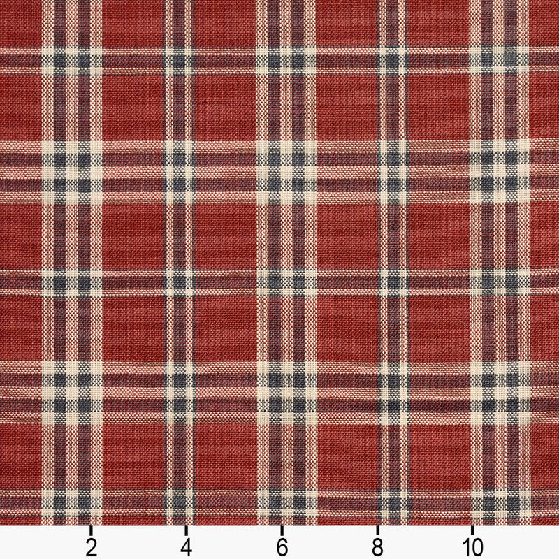 Charlotte - D150 - Brick Tartan - Fabric by the Yard - D150 - D150_Ruler