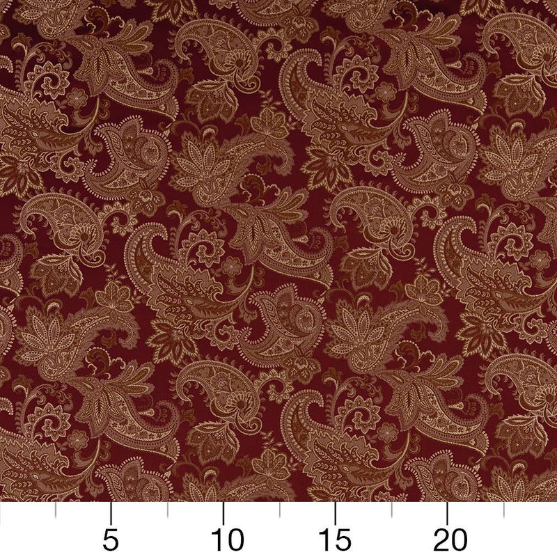 Charlotte - D1555 - Merlot Paisley - Fabric by the Yard - D1555 - D1555_Ruler