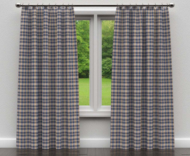 Charlotte - D155 - Indigo Tartan - Fabric by the Yard - D155 - D155_Drapery