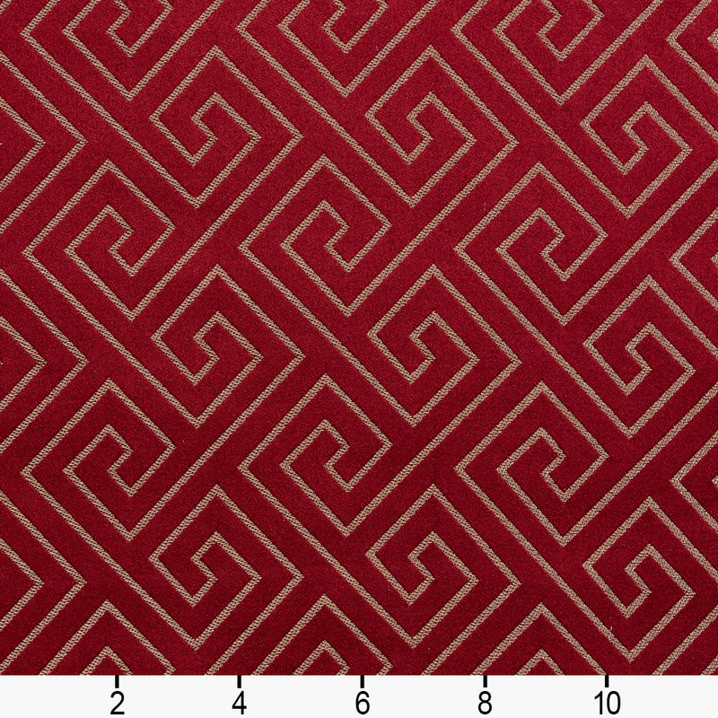 Charlotte - D172 - Merlot Greek Key - Fabric by the Yard - D172 - D172_Ruler