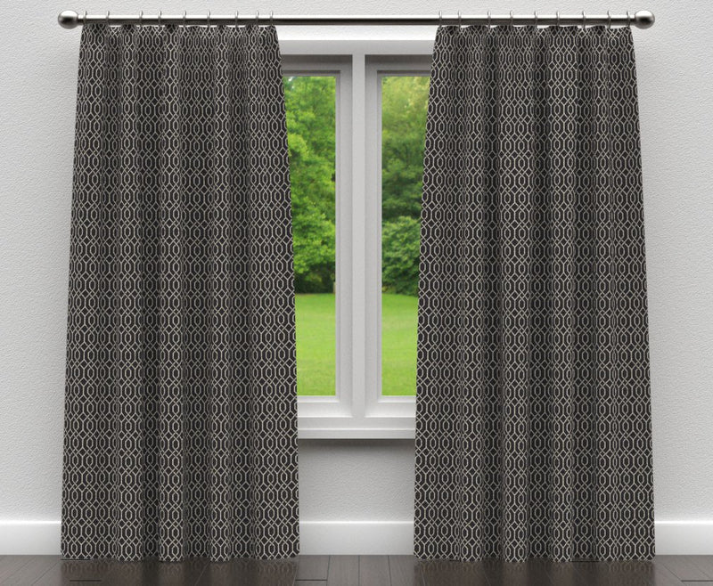 Charlotte - D181 - Ebony Lattice - Fabric by the Yard - D181 - D181_Drapery