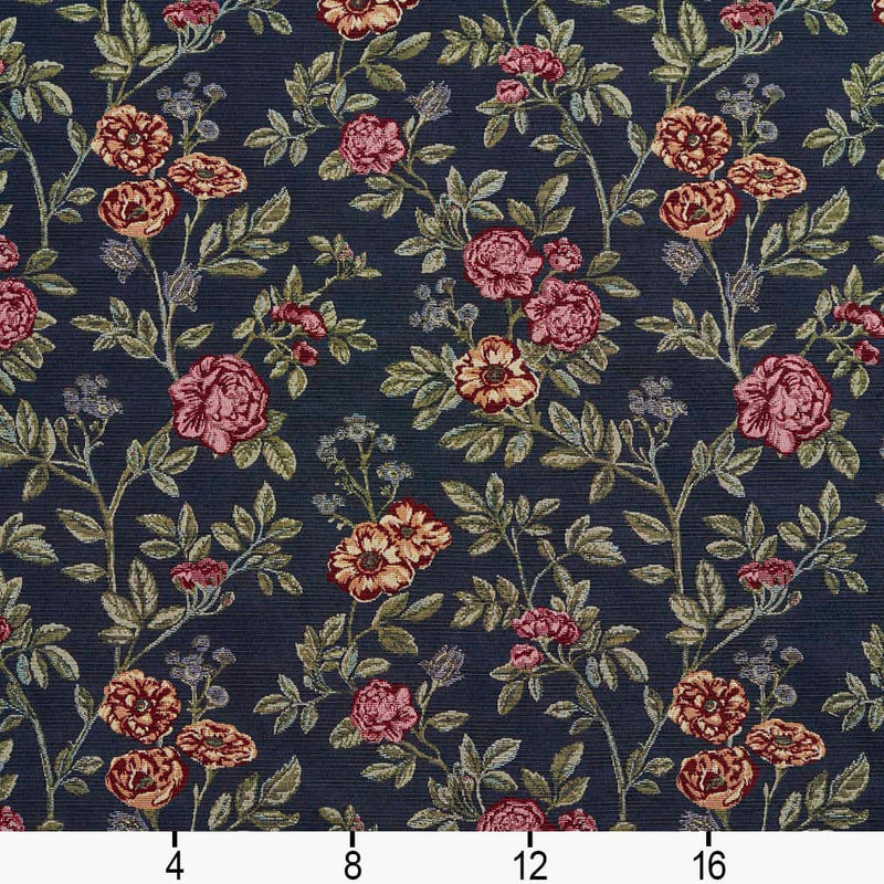 Charlotte - D2058 - Navy Bouquet - Fabric by the Yard - D2058 - D2058_Ruler