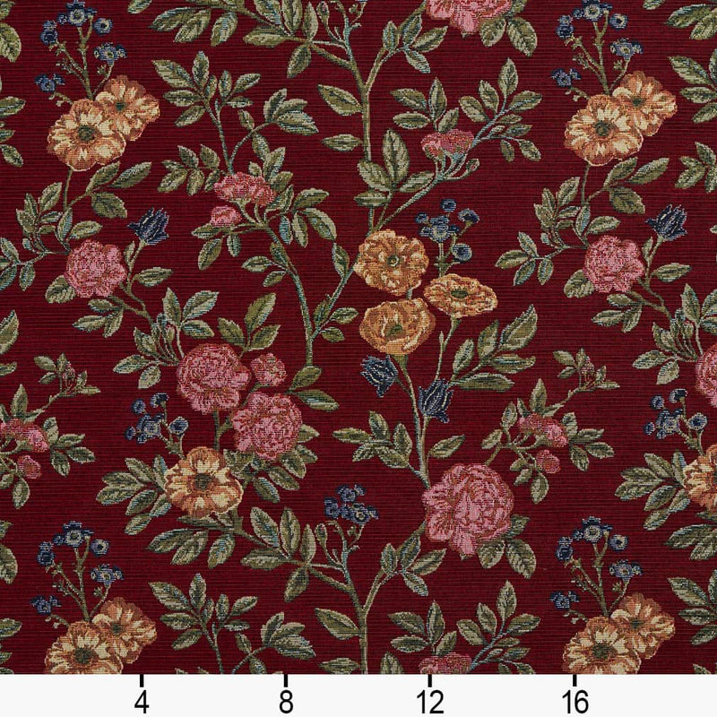 Charlotte - D2059 - Merlot Bouquet - Fabric by the Yard - D2059 - D2059_Ruler