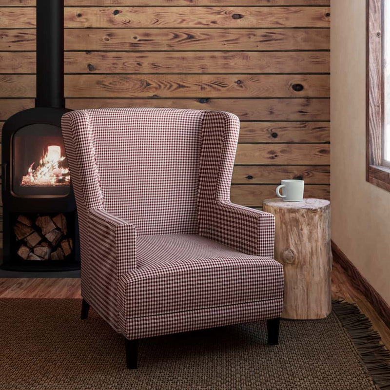 Charlotte - D2608 - Check Crimson - Fabric by the Yard - D2608 - D2608_Furniture