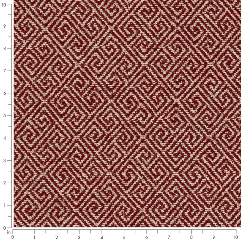 Charlotte - D2615 - Greek Key Crimson - Fabric by the Yard - D2615 - D2615_Ruler