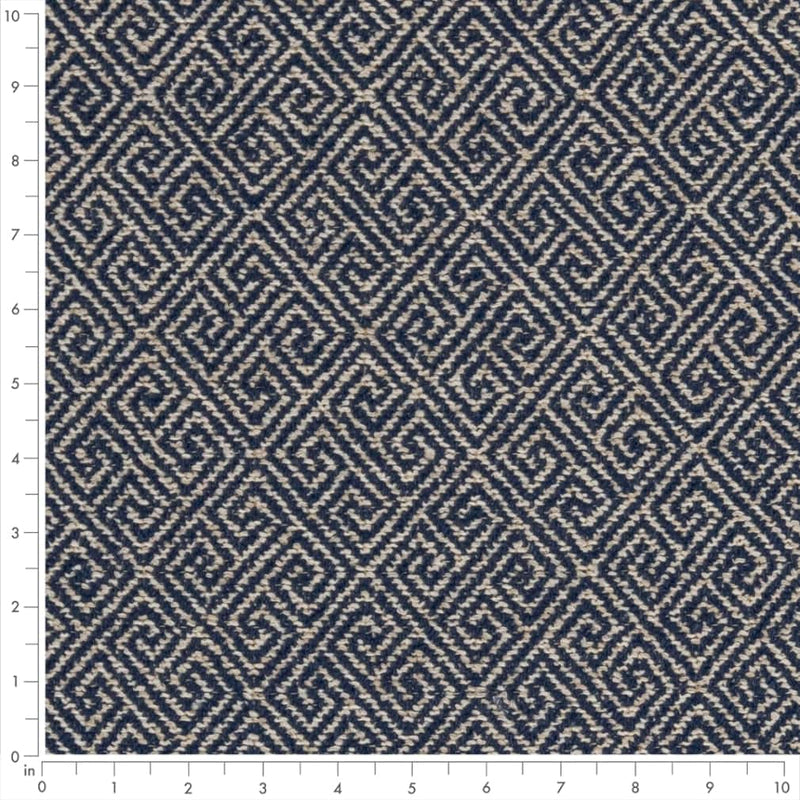 Charlotte - D2618 - Greek Key Navy - Fabric by the Yard - D2618 - D2618_Ruler
