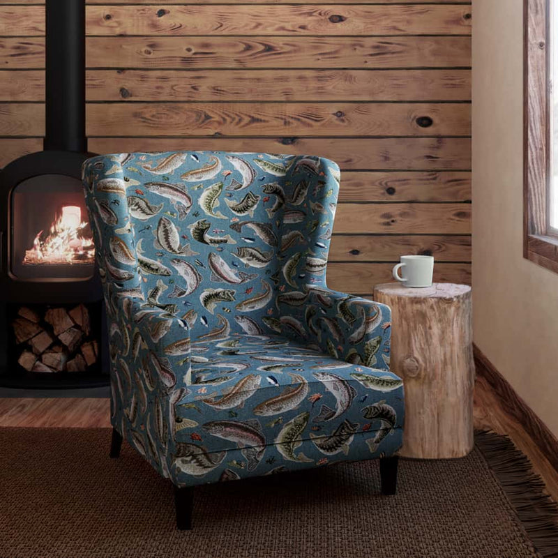 Charlotte - D2679 - Fishing Aqua - Fabric by the Yard - D2679 - D2679_Furniture