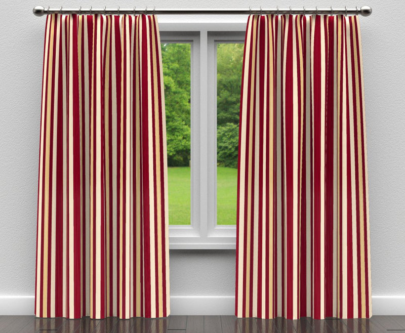 Charlotte - D302 - Ruby Noble Stripe - Fabric by the Yard - D302 - D302_Drapery
