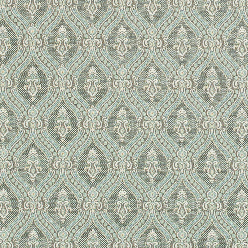 Charlotte - D3286 - Aqua Ornate - Fabric by the Yard Aqua Ornate