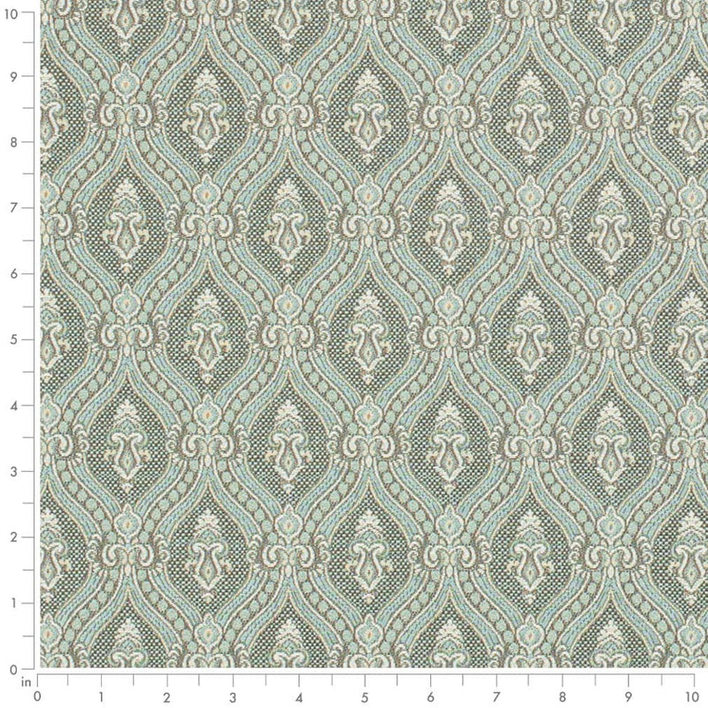 Charlotte - D3286 - Aqua Ornate - Fabric by the Yard - D3286 - D3286_Ruler