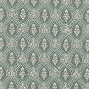 Charlotte - D3287 - Turquoise Ornate - Fabric by the Yard Turquoise Ornate