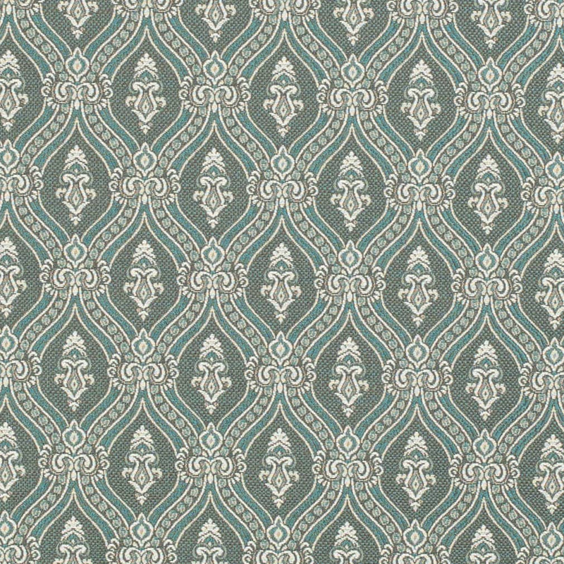 Charlotte - D3287 - Turquoise Ornate - Fabric by the Yard Turquoise Ornate