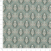 Charlotte - D3287 - Turquoise Ornate - Fabric by the Yard - D3287 - D3287_Ruler