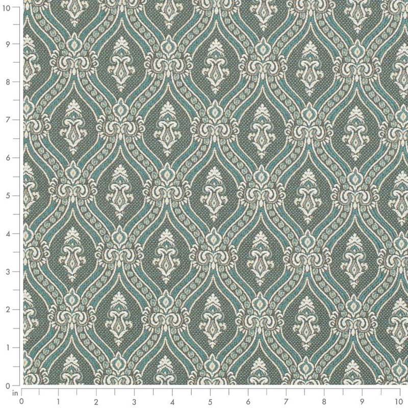 Charlotte - D3287 - Turquoise Ornate - Fabric by the Yard - D3287 - D3287_Ruler