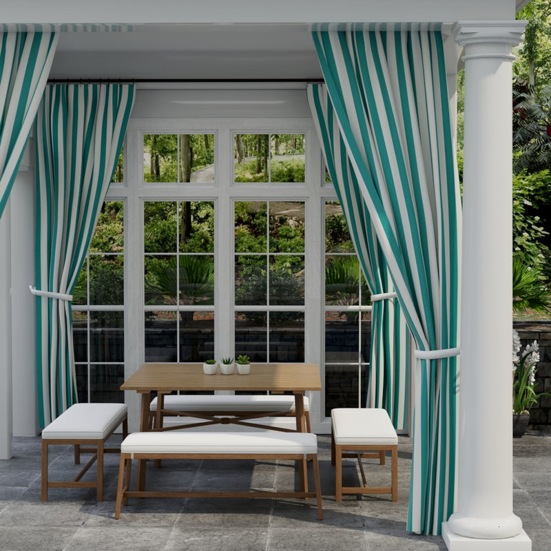 Charlotte - D3490 - Cabana Peacock - Fabric by the Yard - D3490 - D3490_Drapery