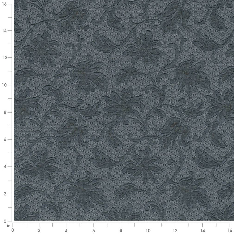 Charlotte - D3554 - Indigo Floral - Fabric by the Yard - D3554 - D3554_Ruler