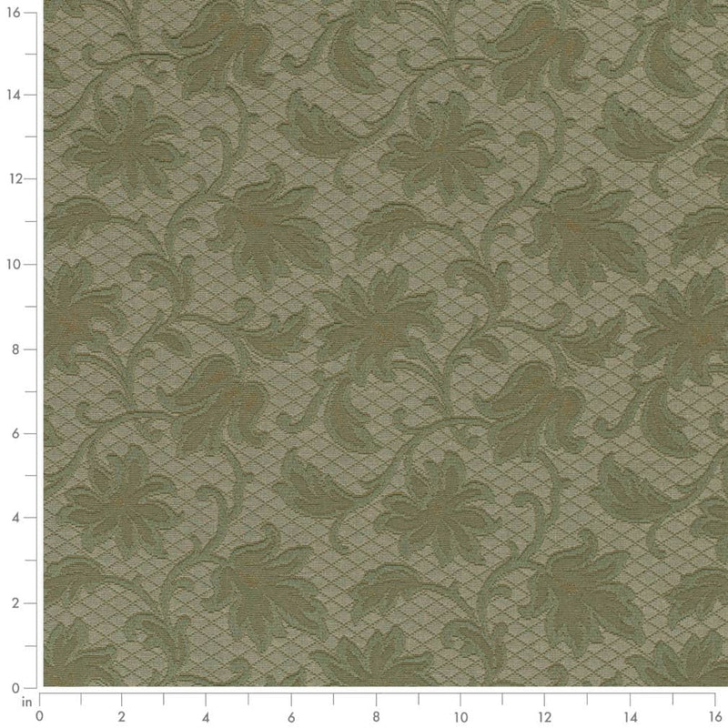Charlotte - D3556 - Olive Floral - Fabric by the Yard - D3556 - D3556_Ruler