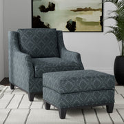 Charlotte - D3568 - Indigo Damask - Fabric by the Yard - D3568 - D3568_Furniture