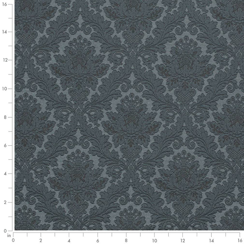 Charlotte - D3568 - Indigo Damask - Fabric by the Yard - D3568 - D3568_Ruler