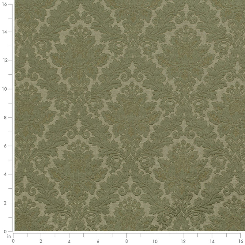 Charlotte - D3570 - Olive Damask - Fabric by the Yard - D3570 - D3570_Ruler