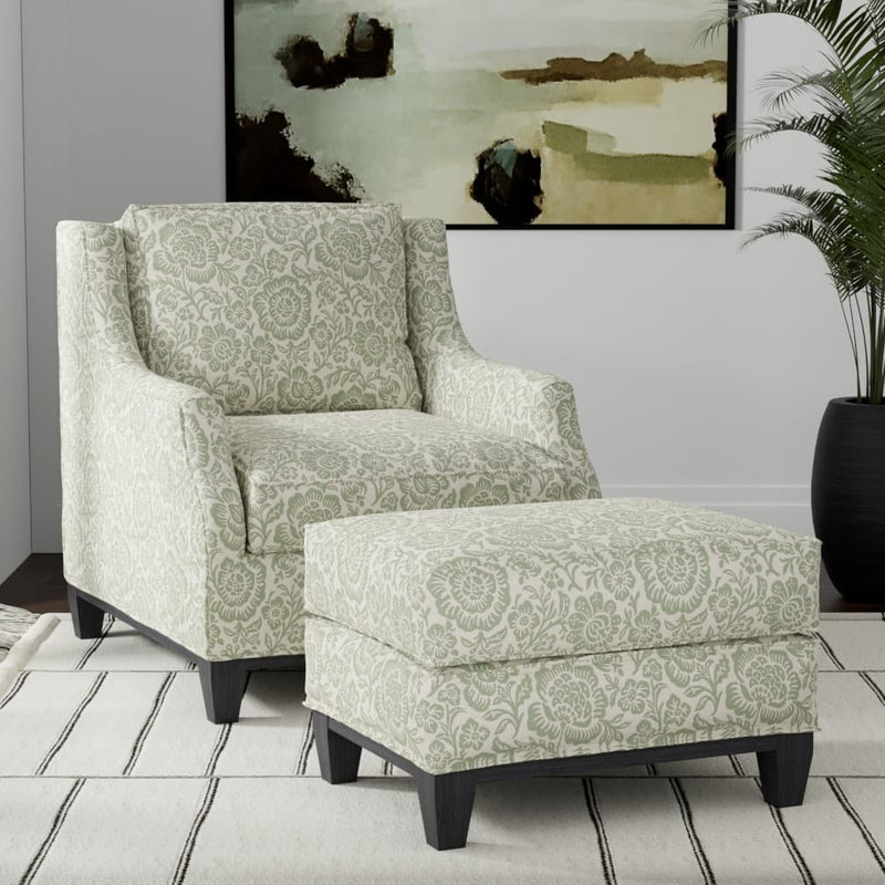 Charlotte - D3591 - Green Bloom - Fabric by the Yard - D3591 - D3591_Furniture