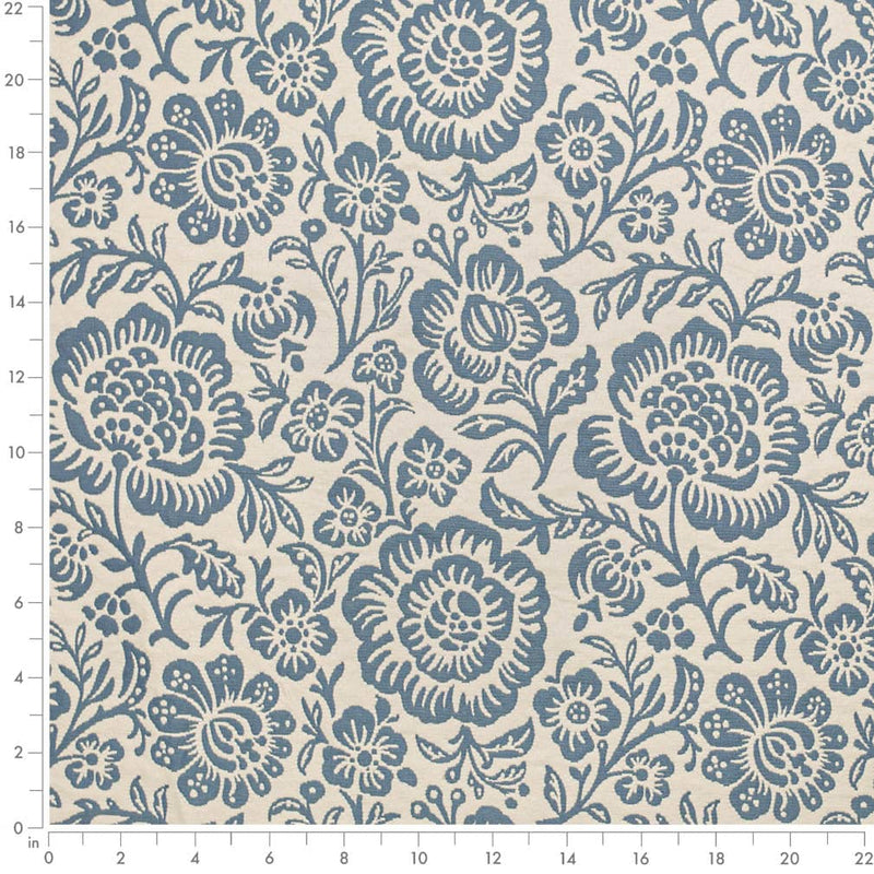 Charlotte - D3592 - Blue Bloom - Fabric by the Yard - D3592 - D3592_Ruler