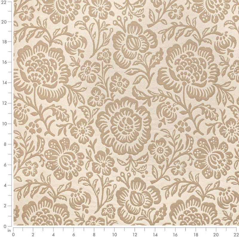 Charlotte - D3594 - Tan Bloom - Fabric by the Yard - D3594 - D3594_Ruler