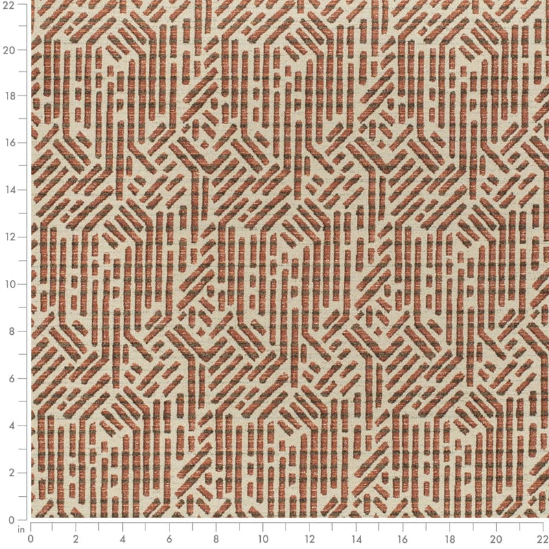 Charlotte - D4114 - Terracotta - Fabric by the Yard - D4114 - D4114_Ruler