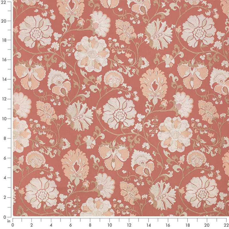Charlotte - D4407 - Eve Coral - Fabric by the Yard - D4407 - D4407_Ruler
