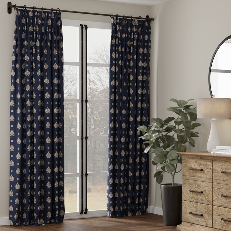 Charlotte - D4418 - Aurora Navy - Fabric by the Yard - D4418 - D4418_Drapery