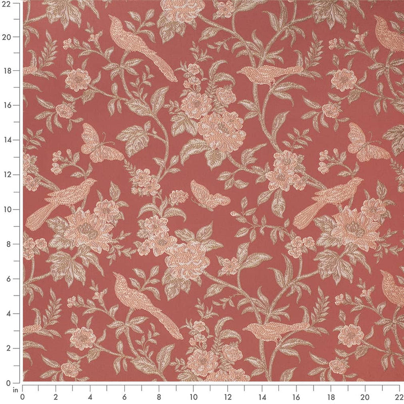 Charlotte - D4449 - Eden Coral - Fabric by the Yard - D4449 - D4449_Ruler