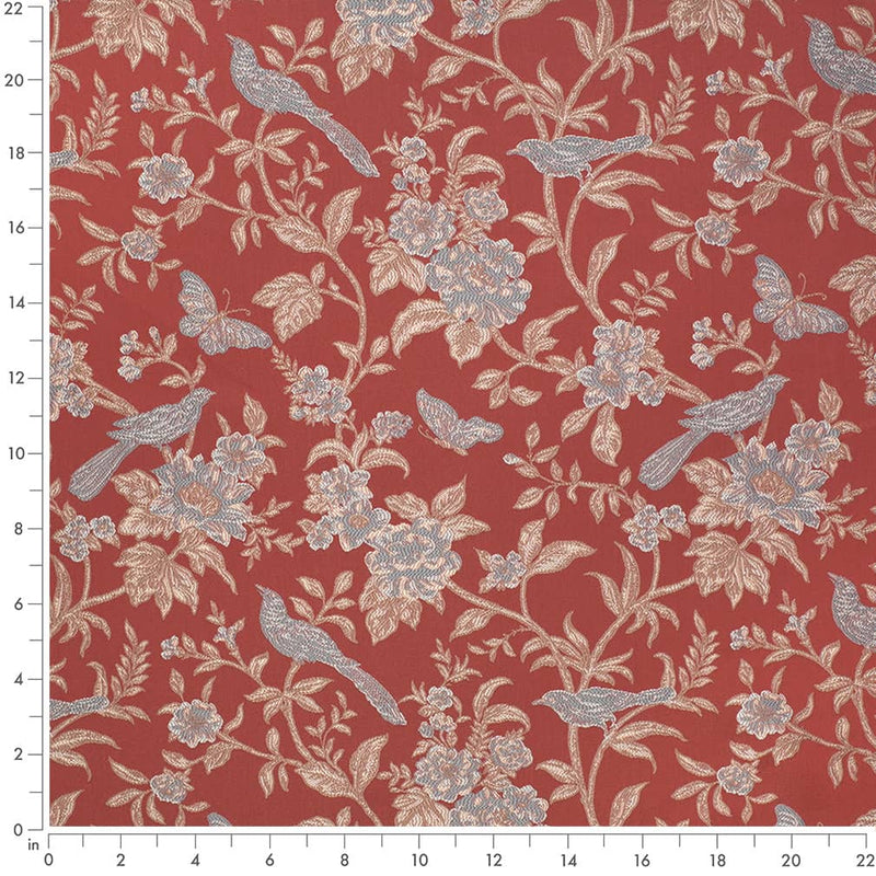 Charlotte - D4451 - Eden Garnet - Fabric by the Yard - D4451 - D4451_Ruler