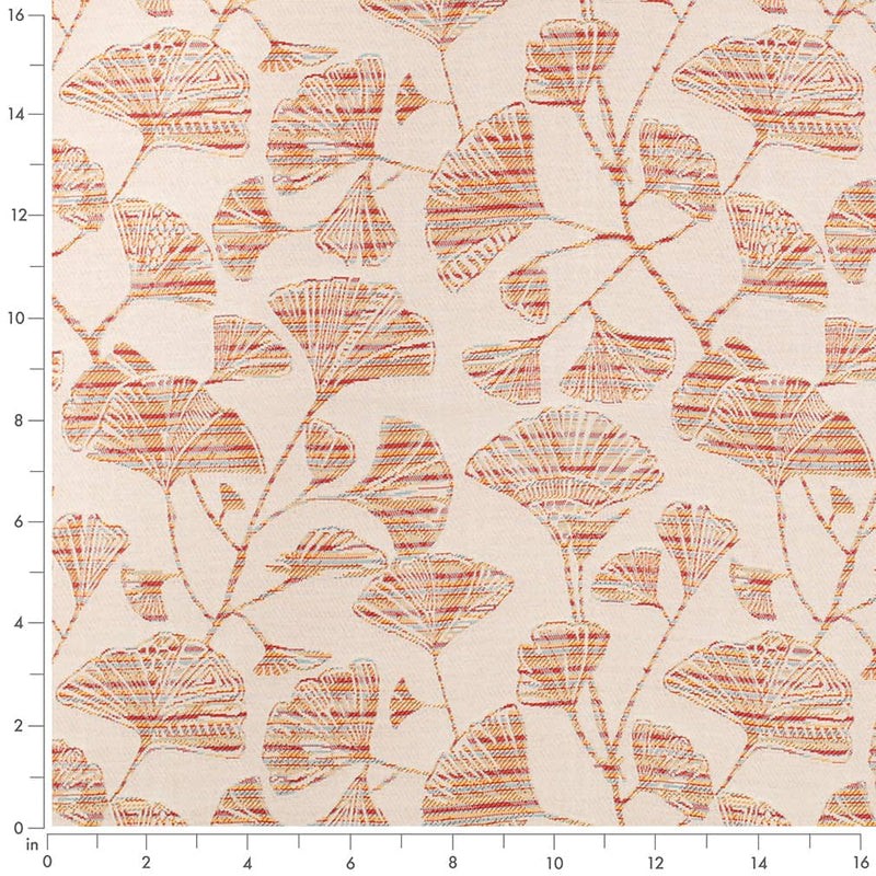 Charlotte - D4555 - Ginkgo Poppy - Fabric by the Yard - D4555 - D4555_Ruler