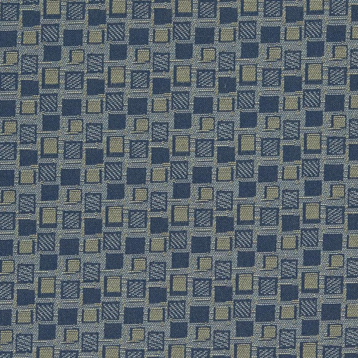 Charlotte - D925 - Squares/Navy - Fabric by the Yard Squares/Navy