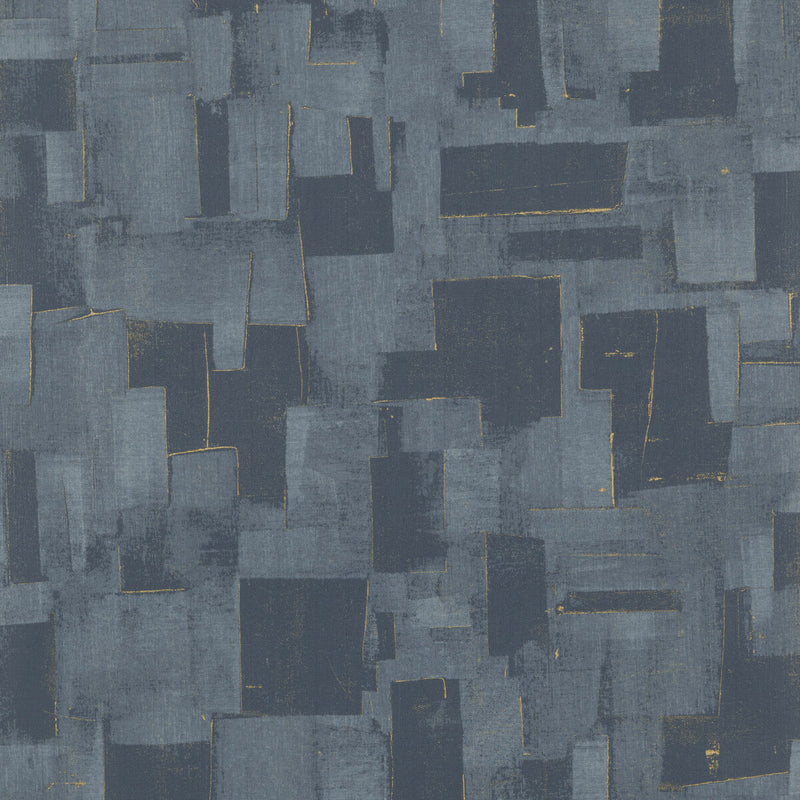 THREADS - CUBIST- INDIGO - Wallcovering by the Roll INDIGO