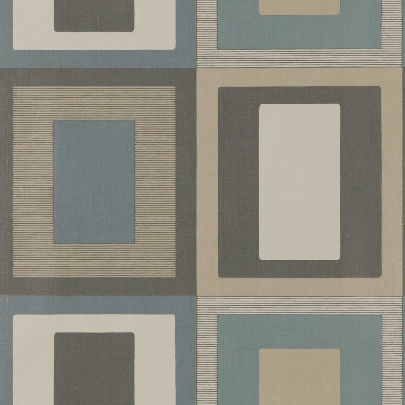THREADS - MORO- TEAL/INDIGO - Wallcovering by the Roll TEAL/INDIGO