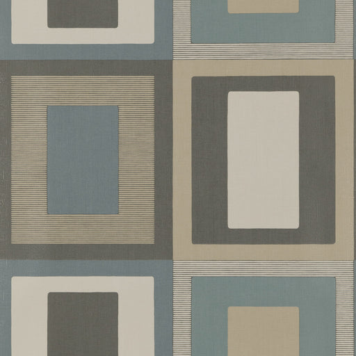 THREADS - MORO- TEAL/INDIGO - Wallcovering by the Roll TEAL/INDIGO