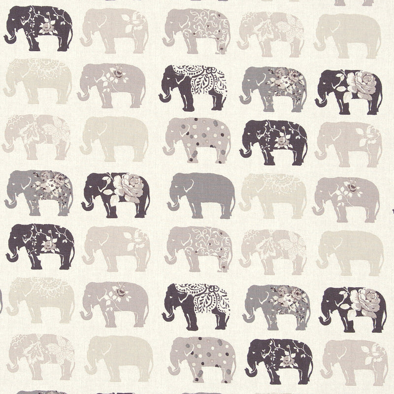 CLARKE AND CLARKE - ELEPHANTS- NATURAL - Fabric by the Yard NATURAL