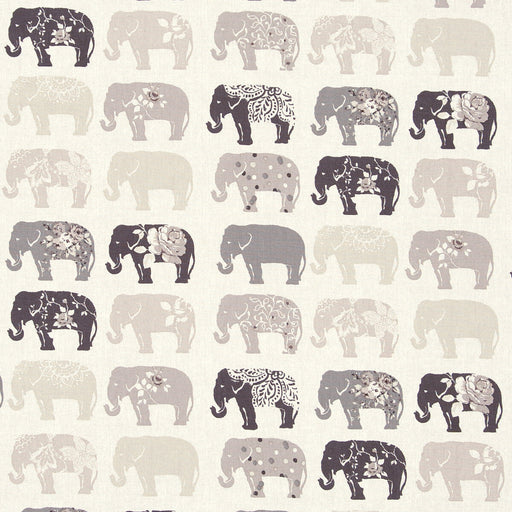 CLARKE AND CLARKE - ELEPHANTS- NATURAL - Fabric by the Yard NATURAL