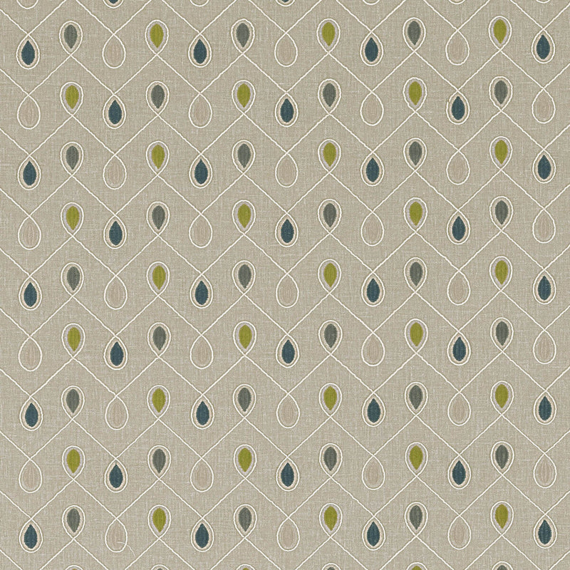 CLARKE AND CLARKE - HEALEY- TEAL/ACACIA - Fabric by the Yard TEAL/ACACIA