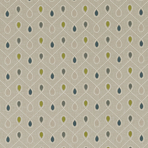 CLARKE AND CLARKE - HEALEY- TEAL/ACACIA - Fabric by the Yard TEAL/ACACIA
