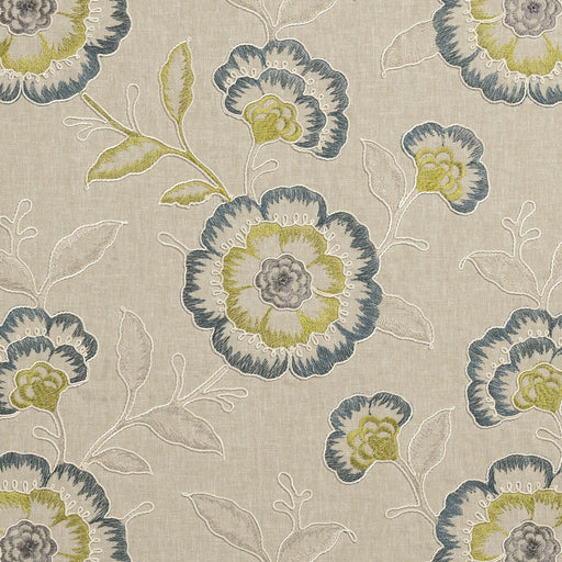 CLARKE AND CLARKE - RICHMOND- TEAL/ACACIA - Fabric by the Yard TEAL/ACACIA