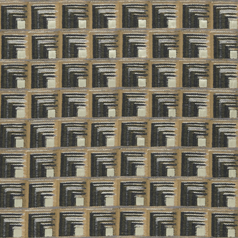 CLARKE AND CLARKE - ONI- CHARCOAL/CINNAMON - Fabric by the Yard CHARCOAL/CINNAMON