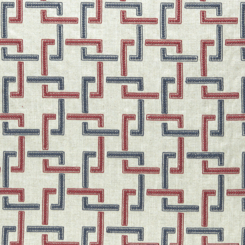 CLARKE AND CLARKE - SEKAI- INDIGO/RED - Fabric by the Yard INDIGO/RED