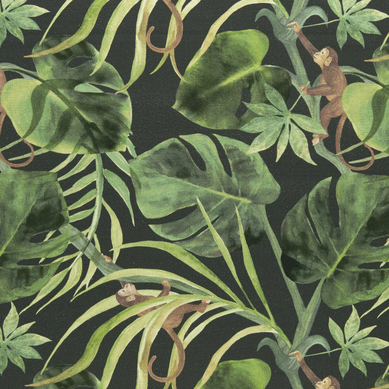CLARKE AND CLARKE - MONKEY BUSINESS- CHARCOAL - Fabric by the Yard CHARCOAL