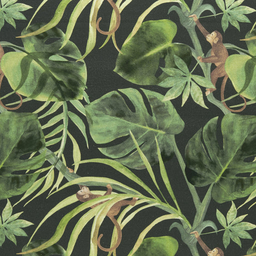 CLARKE AND CLARKE - MONKEY BUSINESS- CHARCOAL - Fabric by the Yard CHARCOAL